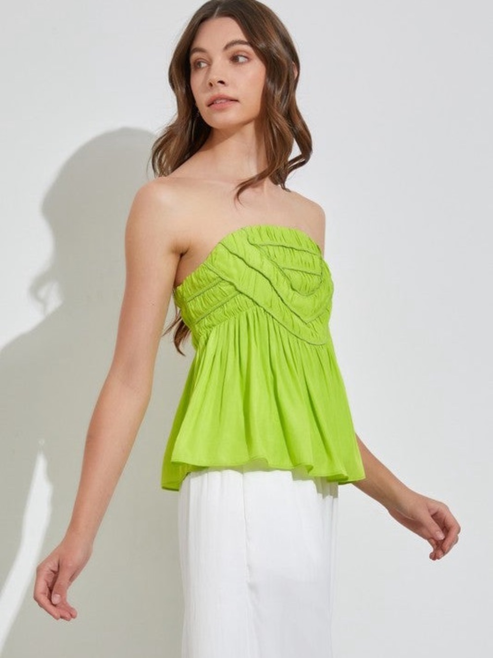 Key Lime Tube Peplum Top
